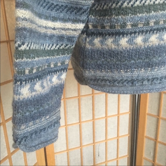 NWT Bemidji Woolen Mills Blue Dusk Fair Isle Style Wool Sweater SZ L - Picture 7 of 8